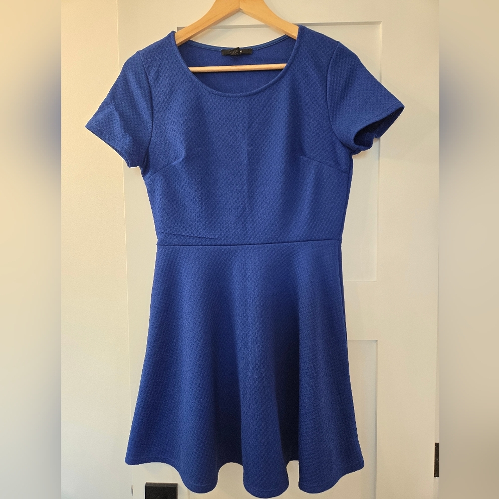 Forever 21 Blue Pleated Sheath Mini Dress